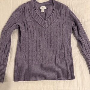 LOFT Women's Lavender V-Neck Sweater